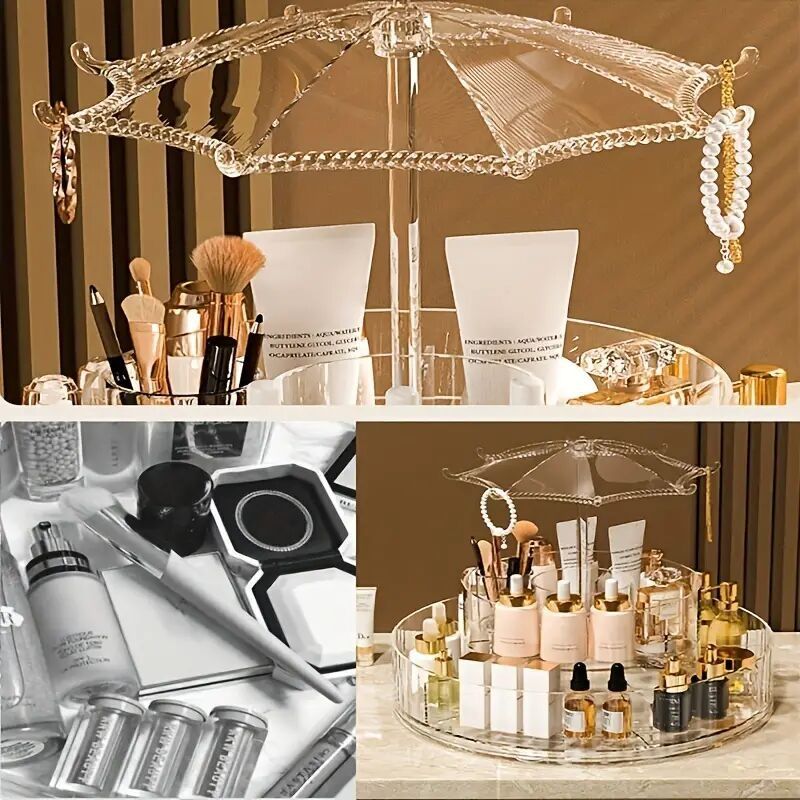 ACZT Cosmetic Rotating Storage Box Goods Shelf_voghion.com