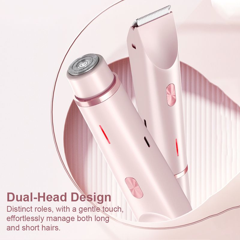 Women's 2-in-1 Painless Bikini Trimmer & Body Shaver, Cordless Rechargeable IPX5 Waterproof Grooming System For EU_voghion.com
