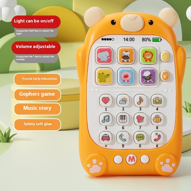 Children' early education mobile button toy phone enlightenment 0-1-3 year old baby puzzle development intellectual_voghion.com