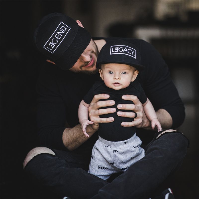New LENGEND LEGACY letter Snapback Father Son Dad Gift hat Adjustable hip hop golf dad baby child cotton baseball cap_voghion.com