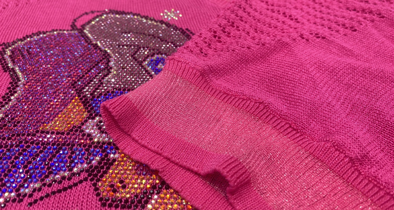 Ropa de mujer, prendas de punto para mujeres gordas mm, camiseta adelgazante de manga corta con escote en V y diamantes calientes_voghion.com