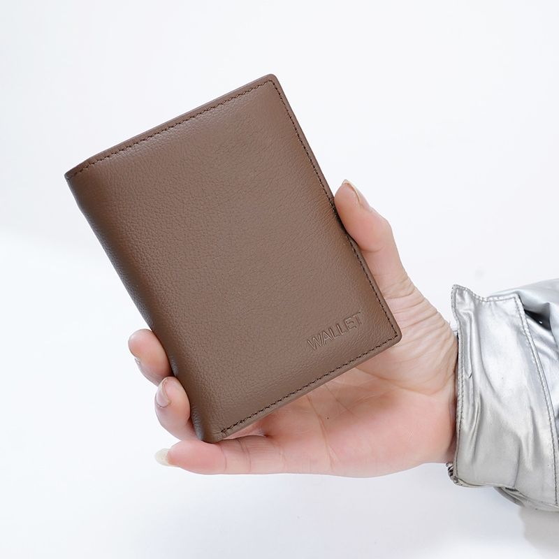 Men’s Bags Men's Wallet RFID Anti Theft Brush Ultra Thin Top Layer Cowhide Short Genuine Leather Wallet_voghion.com