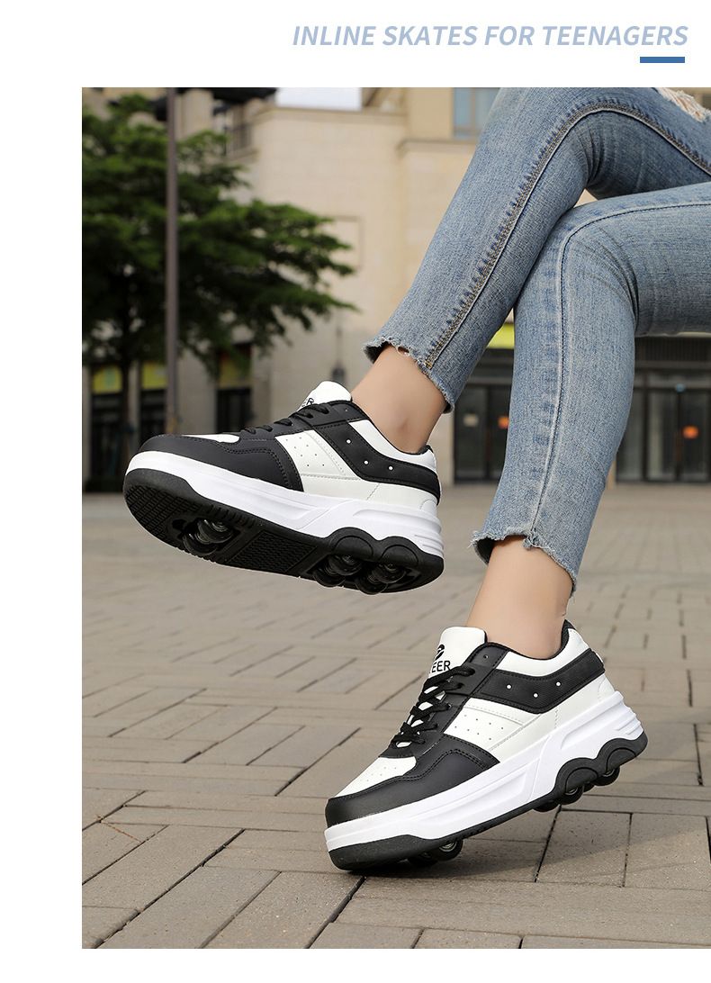 Children's Shoes Heelys Retractable Boys And Girls Automatic Single And Double Wheel Skates Luminous Shoes_voghion.com