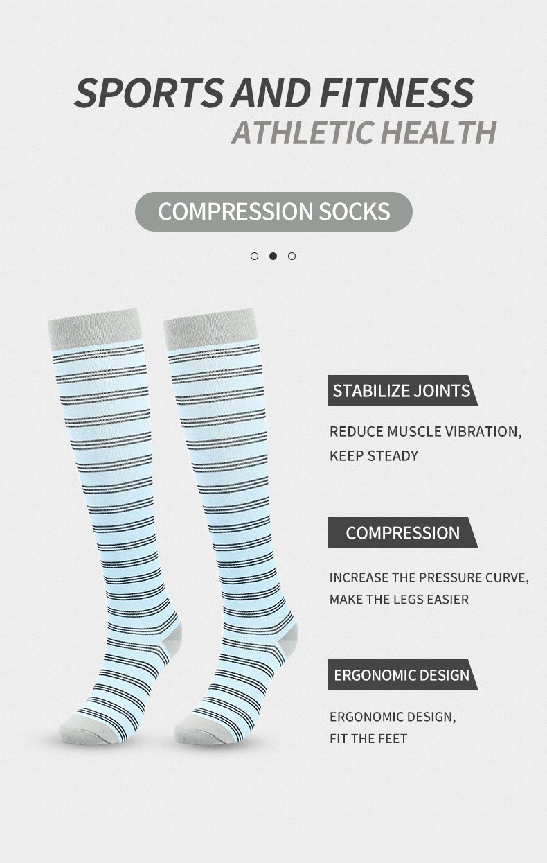 sports elastic compression socks spring and summer new professional sports socks running socks women's anti slip sweat absorbent long tube pressure_voghion.com