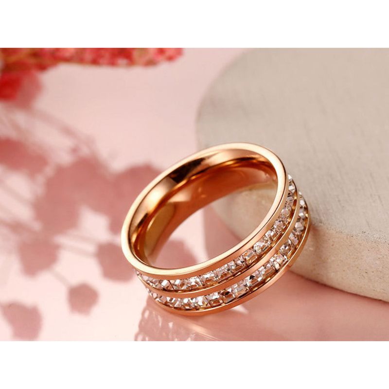 Titanium steel ring instantly emits a sky full of stars, fashionable couple matching ring without fading, women's men's light luxury ring_voghion.com
