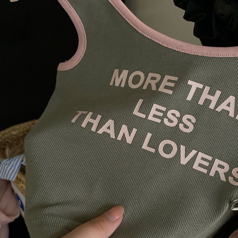 Vêtements pour enfants 2024 été nouvelles filles mode lettre bretelles décontracté lâche mince chemise shorts ensemble_voghion.com