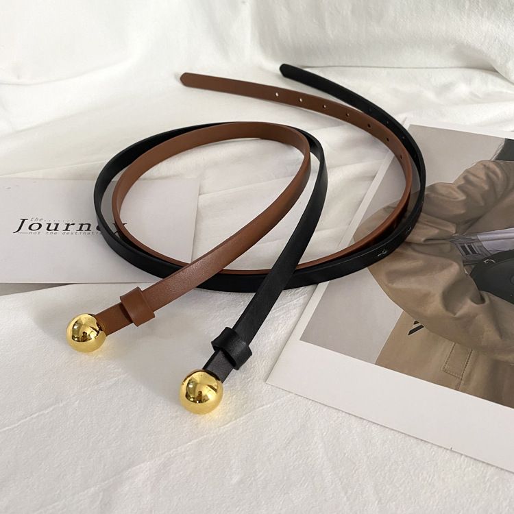 Dünner Gürtel aus Metall mit runden Perlen, Nischendesign, dekoratives Kleid, Taille, modisch, vielseitig, mit Anzug, kleiner Gürtel_voghion.com