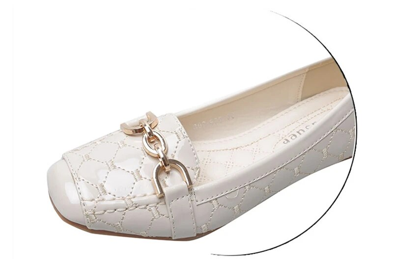 P7 femmes chaussures plates 2023 nouveau décontracté mode sans lacet ballerine femme chaussures plates en cuir verni mocassins dames printemps automne_voghion.com