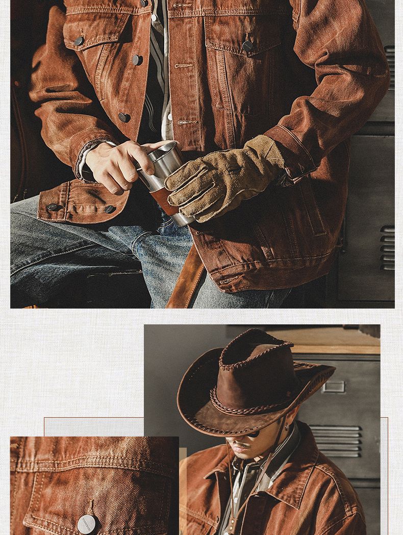 Men's Clothing American retro denim jacket men's autumn loose trendy brand 2024 new style handsome trendy workwear jacket men_voghion.com