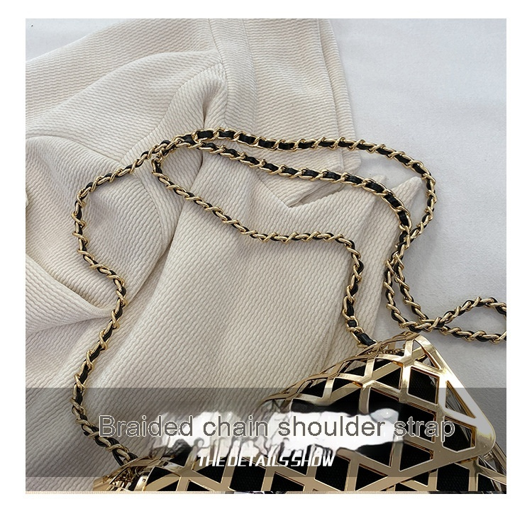 Borsa piccola in metallo Nuova borsa a tracolla personalizzata vuota alla moda europea e americana 2024 Borsa quadrata piccola a tracolla da donna Instagram_voghion.com