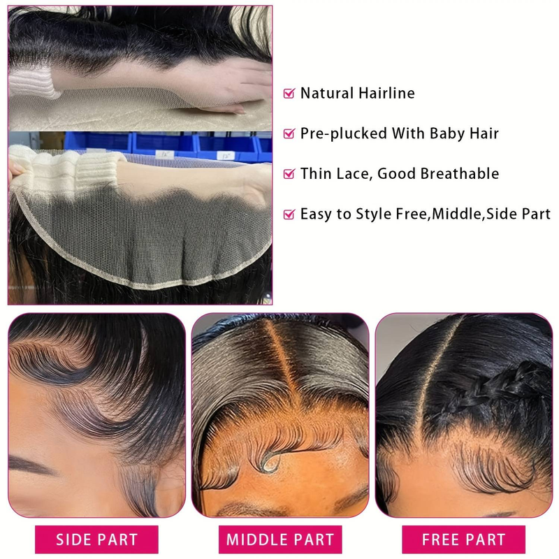 13*4 lace human hair block 100% human hair high quality high density wig can be permed, dyed and can be styled in any way_voghion.com