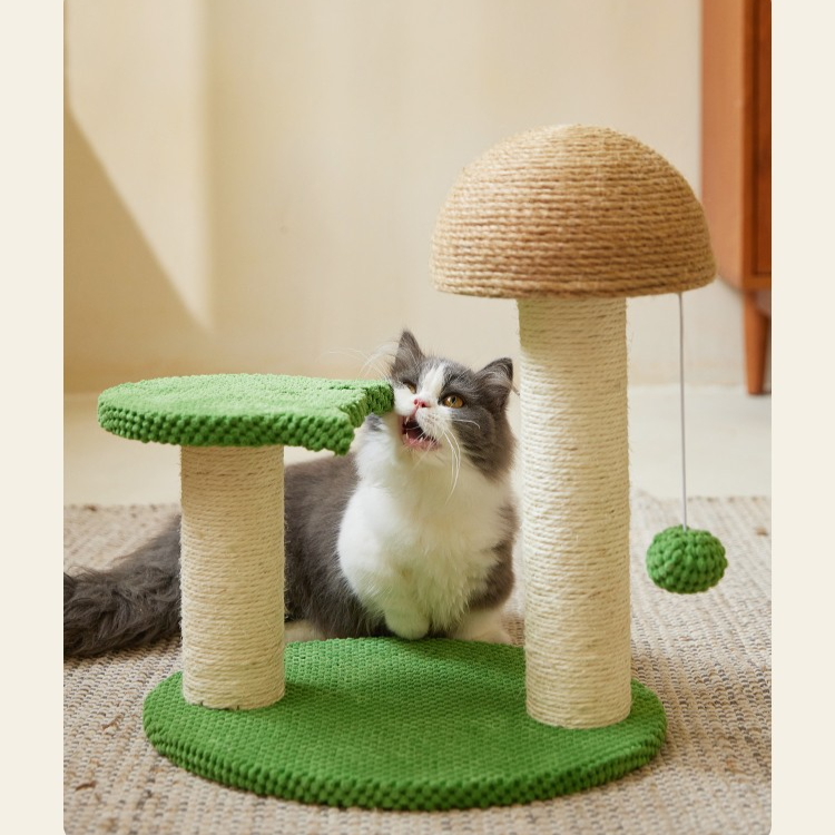 Cat supplies cat scratching post sisal post claw sharpening cat scratching board vertical L shaped integrated non chipping cat toy cat scratching ball_voghion.com