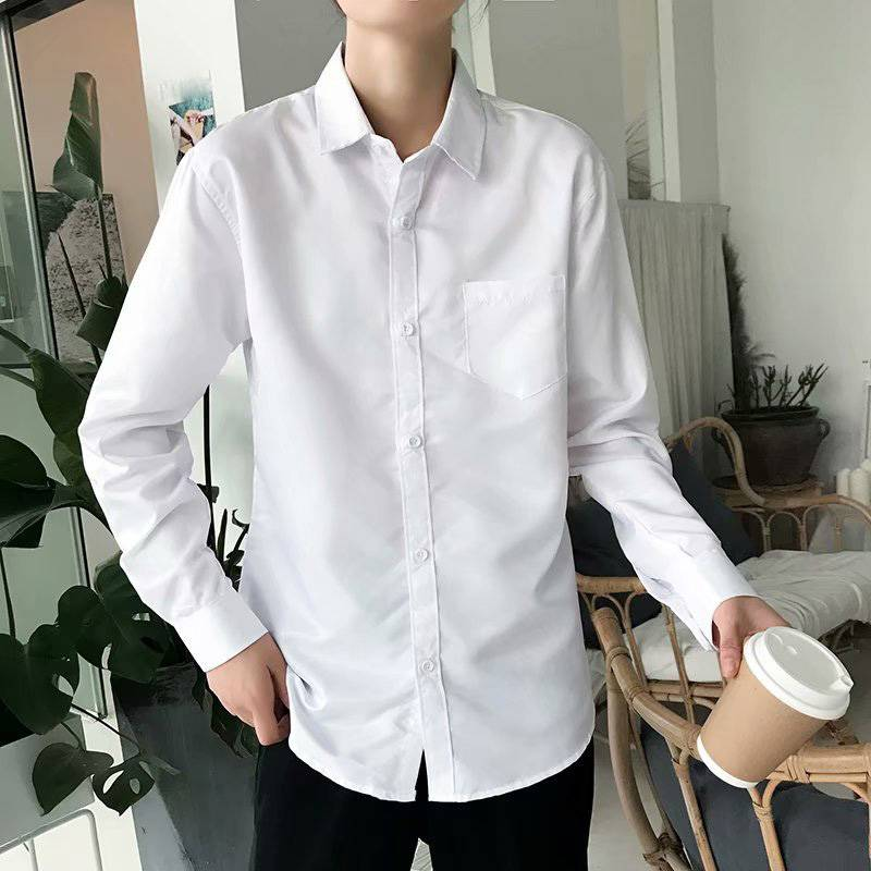 Camicia da uomo a maniche lunghe attillata, non stirabile, camicia formale da matrimonio_voghion.com
