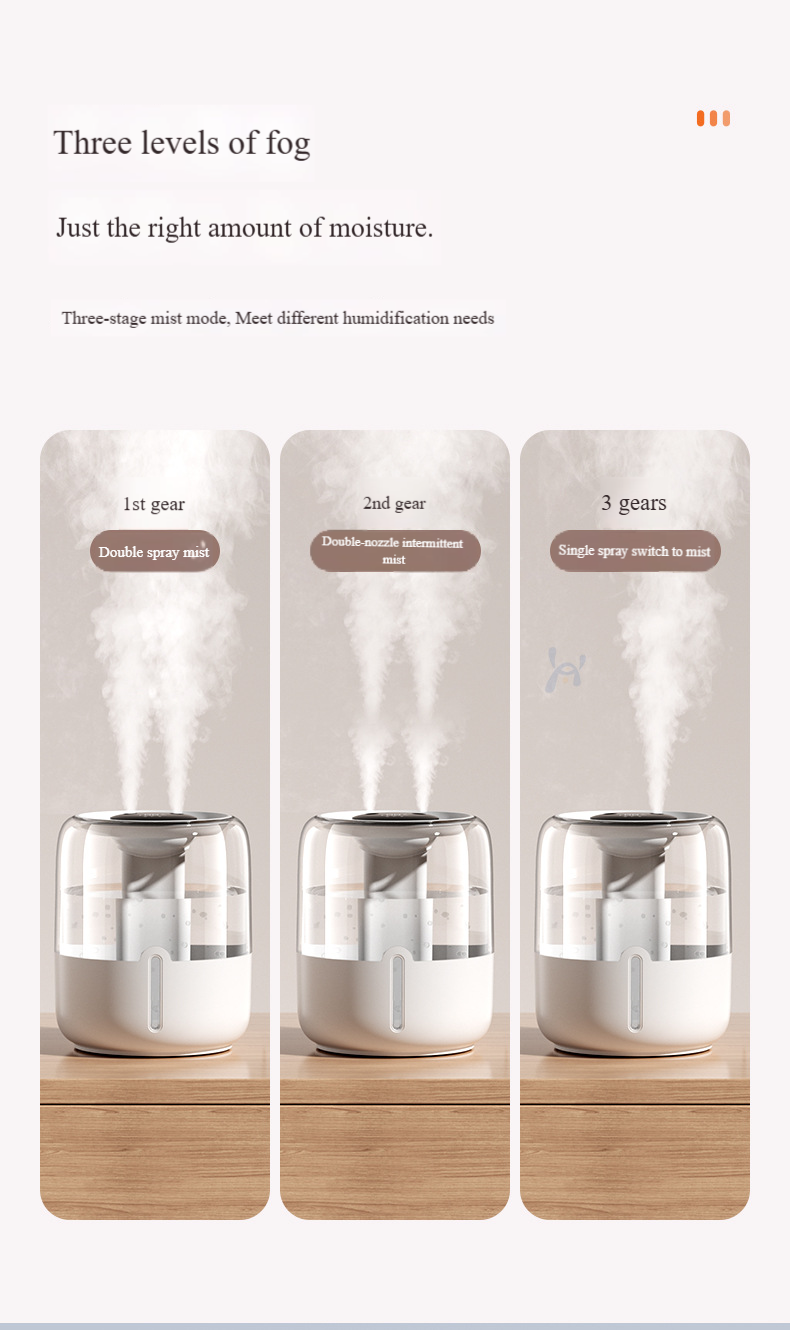 Ultra Quiet Humidifier For Bedroom, Large Mist Air Humidifier With Essential Oil Diffuser & Night Light, Small Volcano Design, Ideal For Home, Office_voghion.com