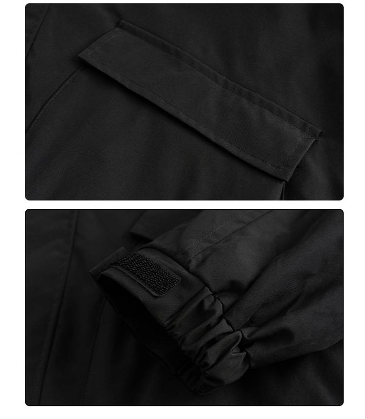 Novo traje de montanhismo 2025, jaqueta impermeável multifuncional com capuz de cor sólida, corta-vento masculino com vários bolsos_voghion.com