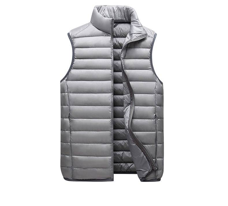 Leichte Daunenweste für Herren mit Stehkragen, Slim Fit Pufferweste für die Freizeit, atmungsaktive warme Jacke für Papa und Jugendliche_voghion.com