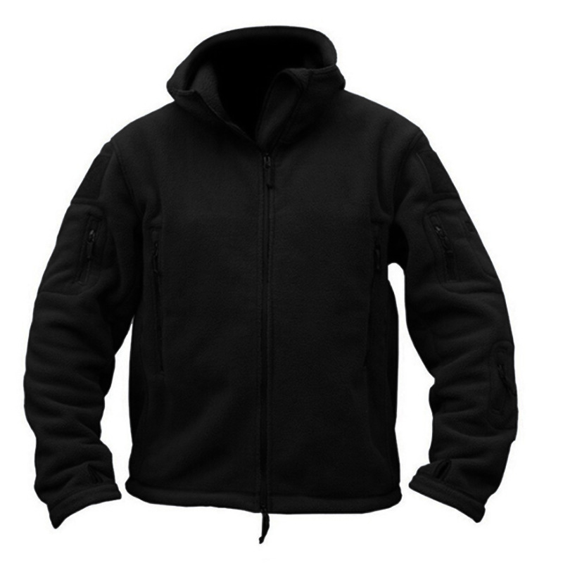 nuova giacca in pile caldo da esterno da uomo, giacca resistente al freddo, giacca con cappuccio in tinta unita, spedizione drop_voghion.com