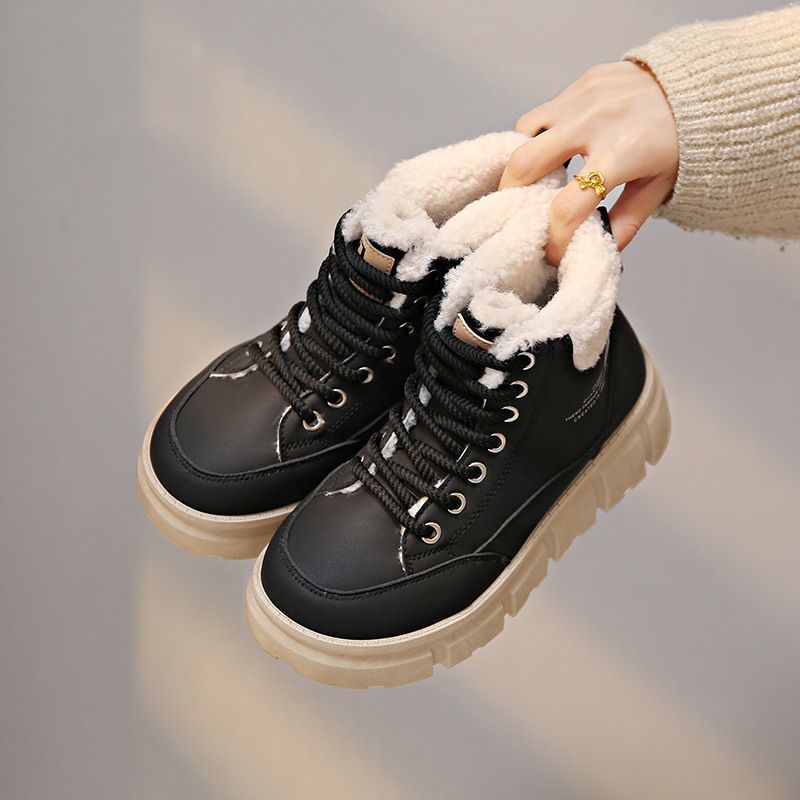 Martin Boots High-top Velvet Dames Student Dikke zool Casual Warm Straatfoto_voghion.com
