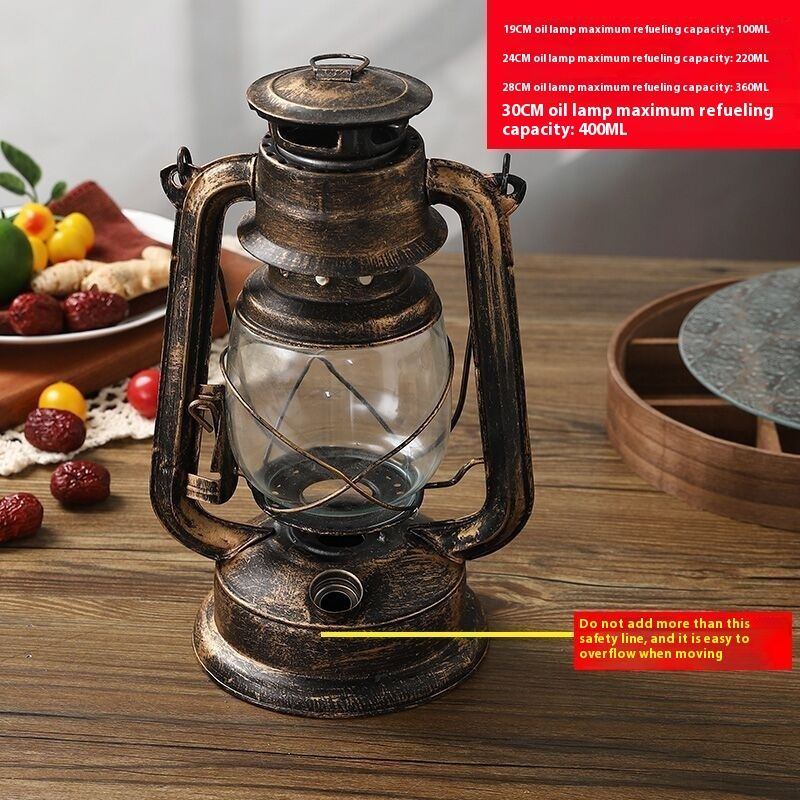 Portable Lantern Glass Kerosene For Home Bedroom Camping Hanging Iron Art Retro Decorative Lamp Prop_voghion.com