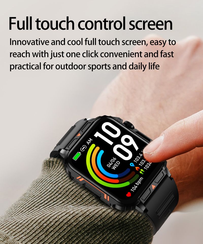 Reloj inteligente deportivo L81 para exteriores, para hombre, con respuesta a llamadas, batería grande, rastreador de actividad física, resistente al agua, compatible con iOS y Android._voghion.com