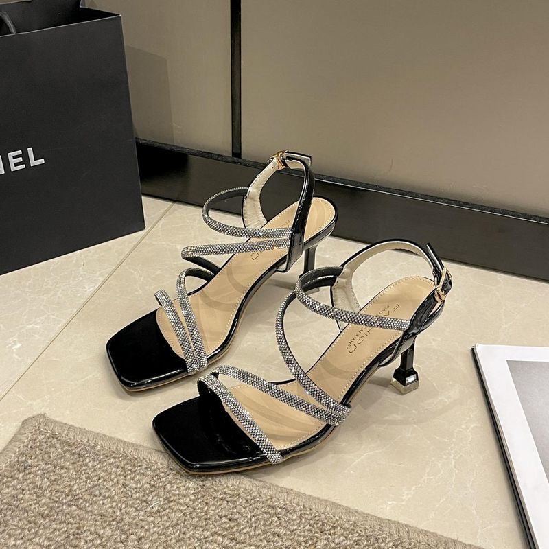 Authentic Stiletto Open Toe High Heels For Women 2025 Summer New Rhinestone Silver Versatile One-Strap Sandals_voghion.com