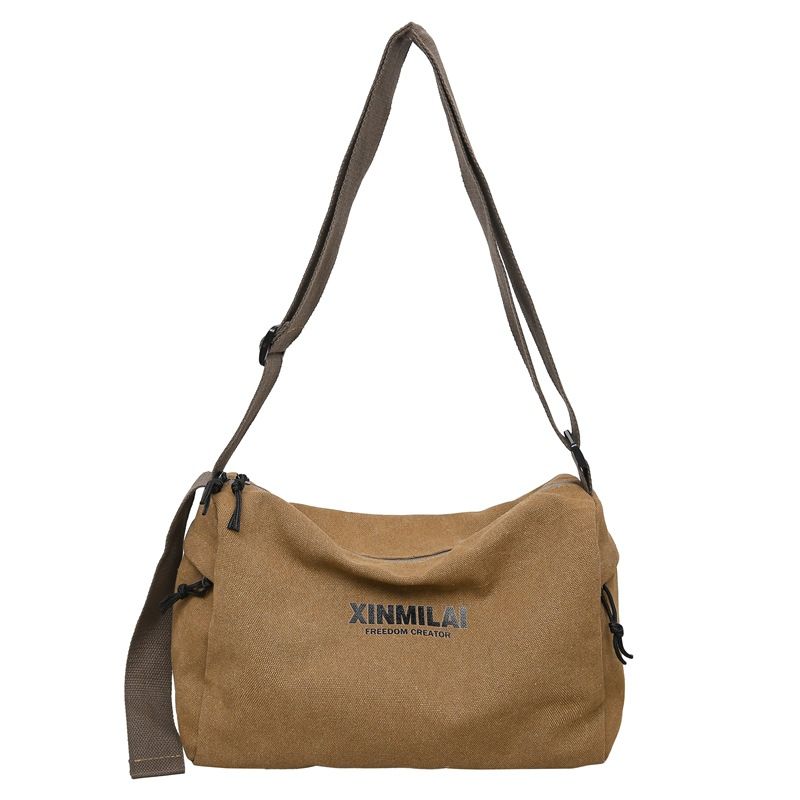 Zaino da campus per studenti, versatile, di nuova moda, con tracolla singola, grande capacità, in tinta unita, semplice e alla moda._voghion.com