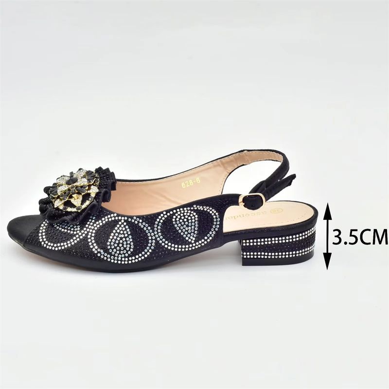 Women's low heeled sandals with evening bag matching drill button_voghion.com