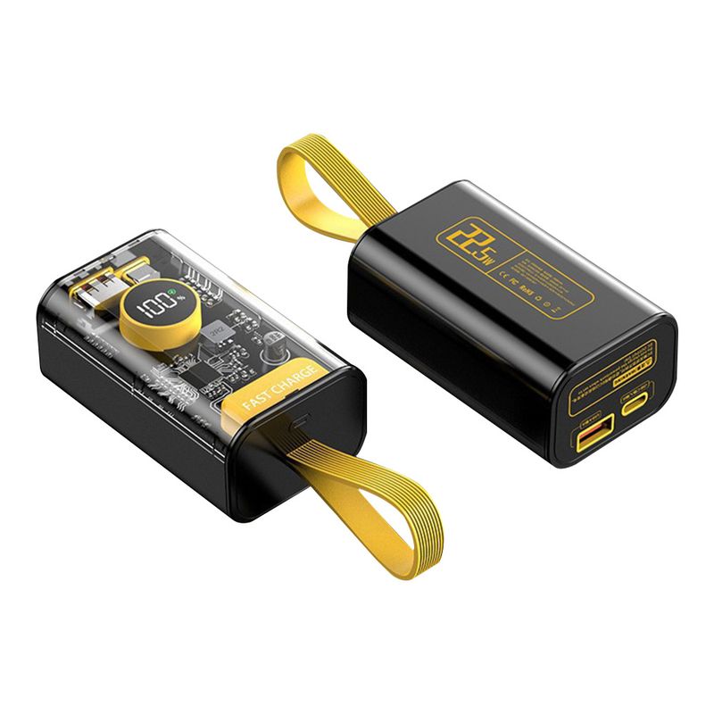 21700 Batterieladegerät DIY Transparent Bank Shell PD 22,5 W Schnellladung 10000 mAh Polymer Mobile Stromversorgungsgehäuse_voghion.com