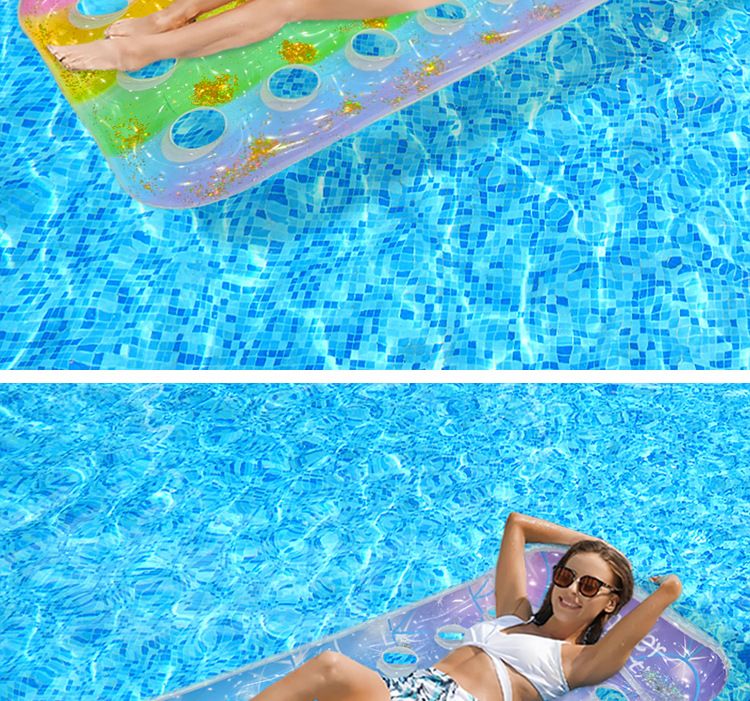 Aufblasbare Schwimmliege - Klappbare Rückenlehne mit Mesh-Netz für Pool, See & Strand_voghion.com