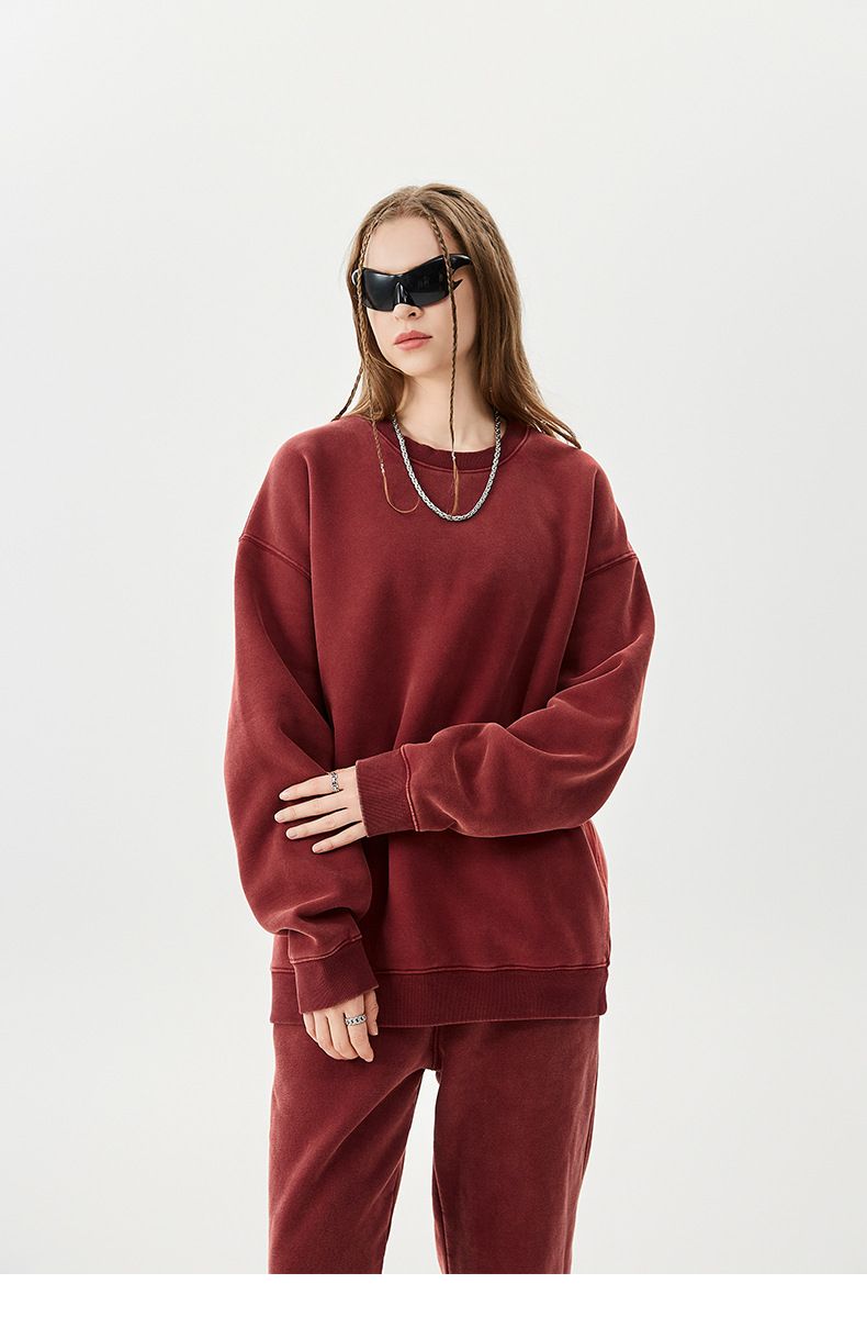 Unisex Heavyweight Fleece Tracksuit – Vintage Batik Print Hoodie & Jogger Set (S-XXL, 58% Polyester 42% Cotton)_voghion.com