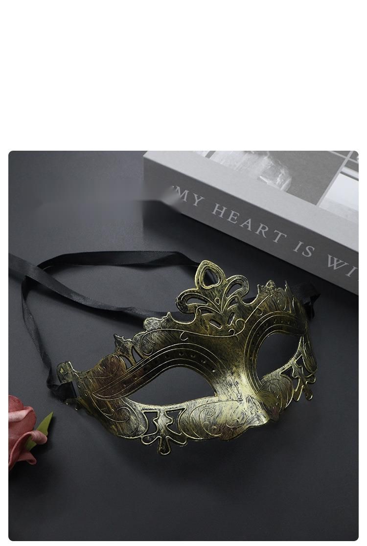 Halloween Neue Halbgesichtsmaske Mysteriöse High-End-Makeup-Ball Römischer Krieger Rollenspiel_voghion.com