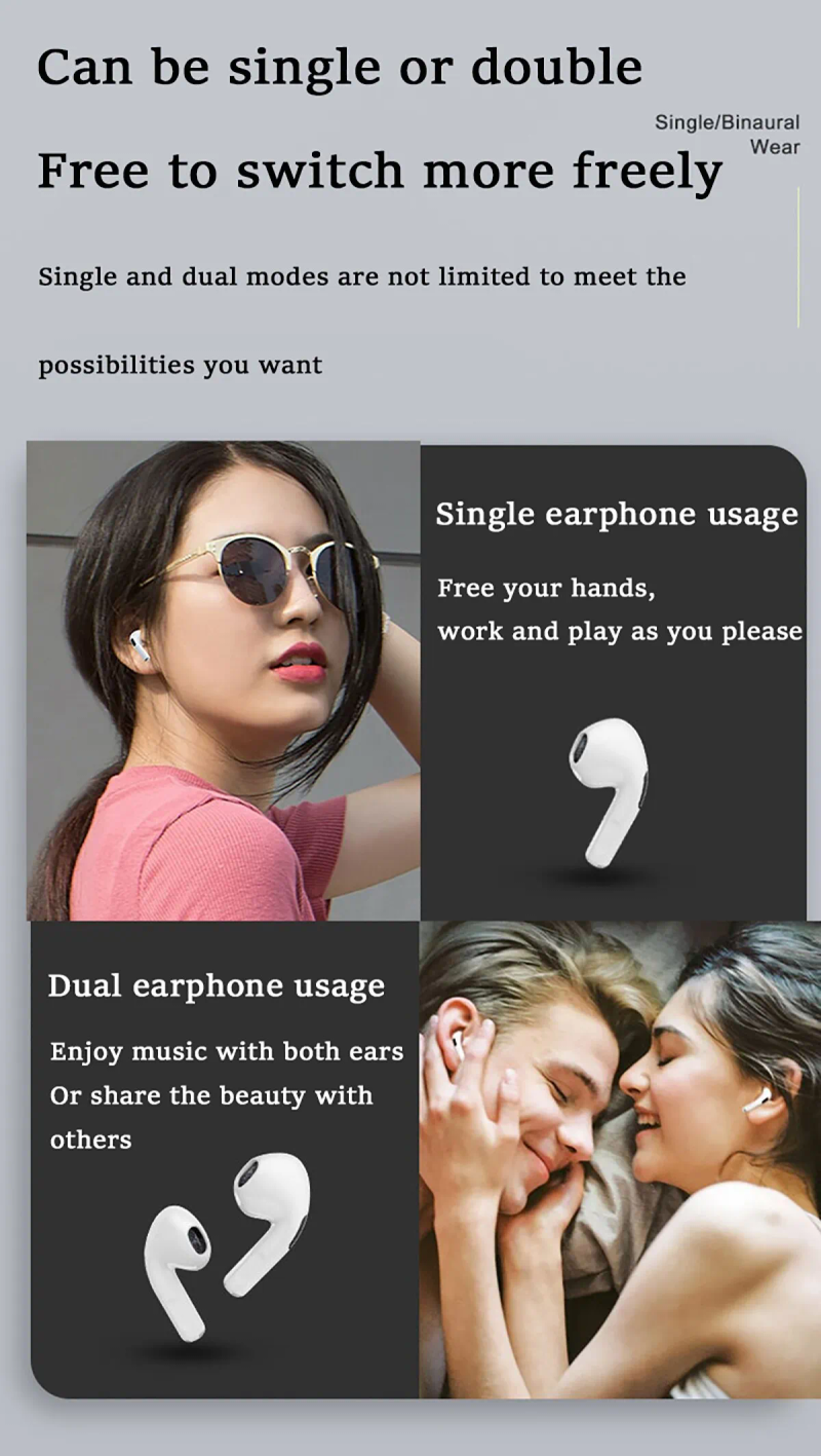 PRO6 Trådlöst Bluetooth Headset TWS Running Yungong Ny Stereo Binaural in Ear Game Gift Color_voghion.com