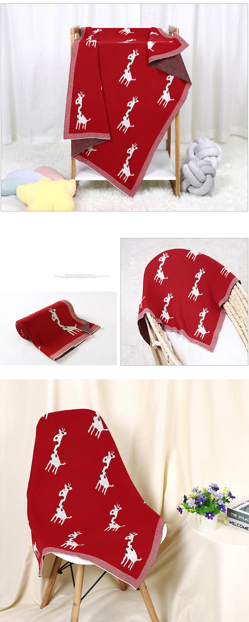 Madre e bambini Coperta in maglia di cotone per neonati, coperta per neonati, coperta per passeggino, filo per coperta per neonati_voghion.com