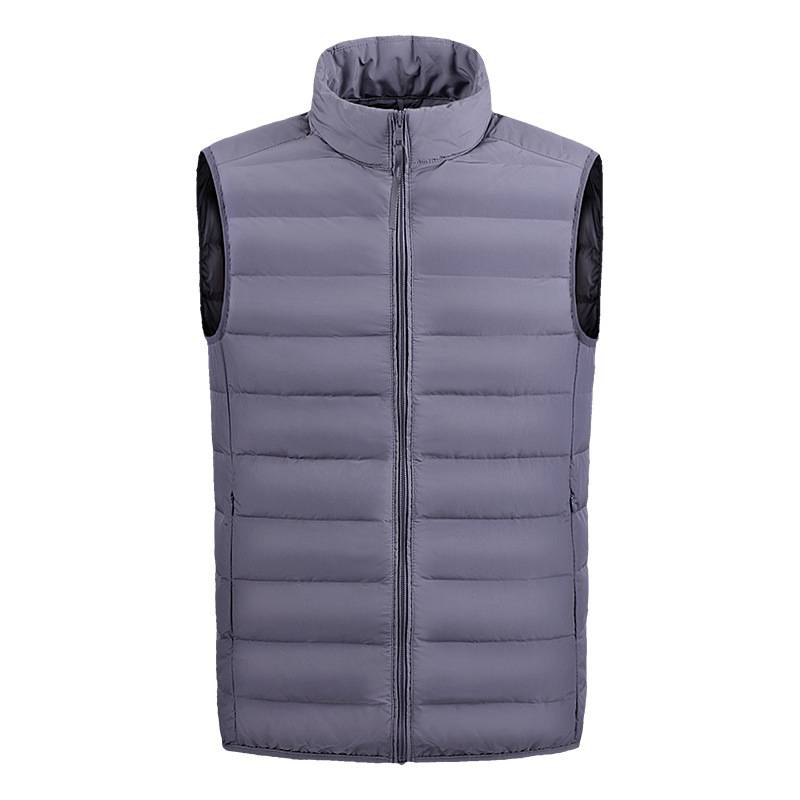 Vīriešu apģērbs Viegla zīda kokvilnas jaka, veste, silta veste vīriešiem rudens un ziemas stāvapkakle, liela izmēra brīva īsa muguras veste, vīriešu jaka_voghion.com