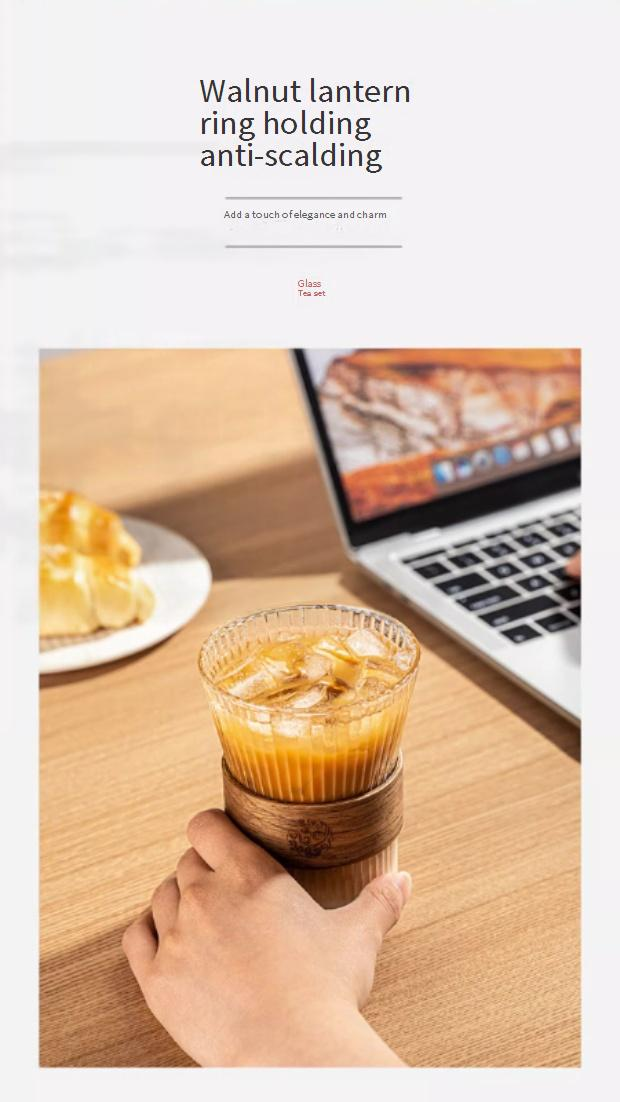 Glasbecher mit vertikalen Streifen – hitzebeständiges, elegantes Design für Eiskaffee und kalte Getränke, perfektes Geschenk und für den Heimgebrauch_voghion.com