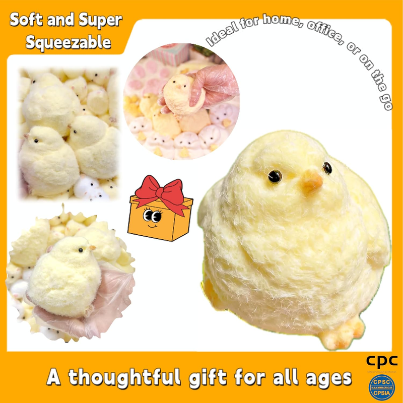 Handgemachtes Chick Taba Squishy Toys, ultraweiches Squishy Fidget Toys, Silikon-Quetschspielzeug für Kinder und Erwachsene (Huhn)_voghion.com