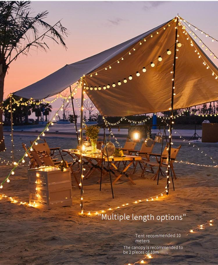 White LED Globe String Lights – Waterproof Plug-in & Battery/Solar Options For Camping, Canopy & Outdoor Decoration (IP44 Rated, PVC Shell)_voghion.com