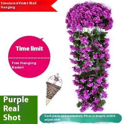 Guirlanda de hera artificial para decoração de cesta suspensa - videira artificial realista com folhas para parede interna, sala de estar, casamento, festa (inclui cesta suspensa)_voghion.com