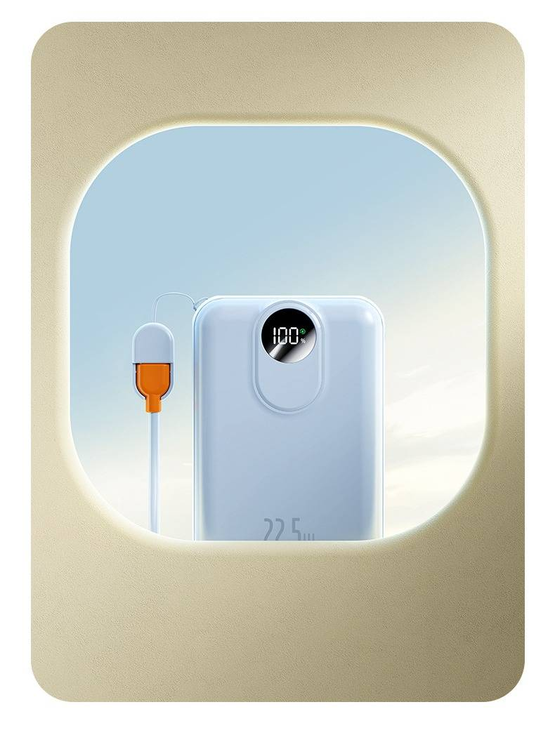 Magnetische kabellose Powerbank 10000 mAh/20000 mAh mit 22,5 W Schnellladung, tragbares Magsafe-Ladegerät mit integriertem Kabel für iPhone und Android_voghion.com