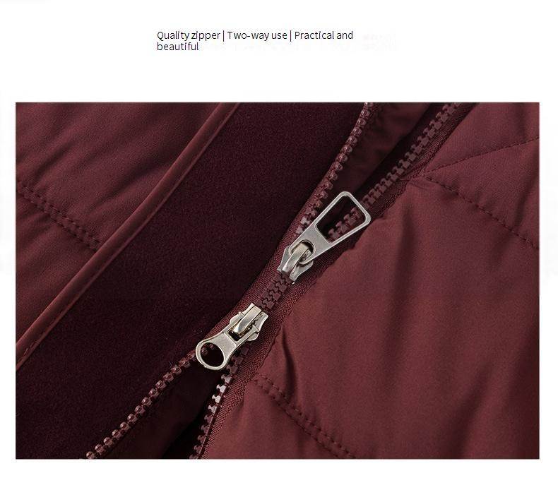 Langer Puffermantel mit Gürtel und abnehmbarem Kunstpelzbesatz – Steppjacke im Wintertrench-Stil (4 Farben fürs Büro und für Veranstaltungen)_voghion.com