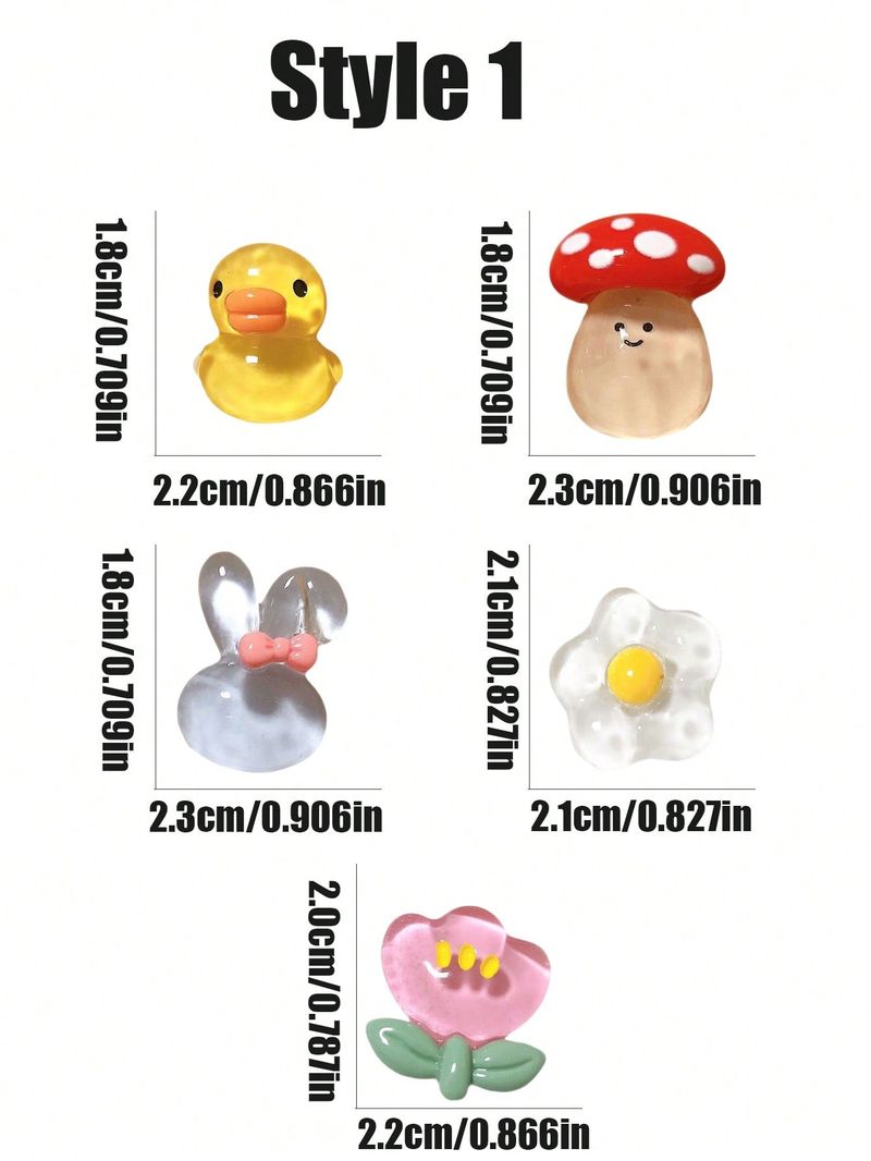 10pcs Transparent Duck, Rabbit, Mushroom, Flower Shoe Charms Decorations, Fish, Crab, Octopus, Seahorse Shape,Suitable For Clogs, Beach Sandals_voghion.com