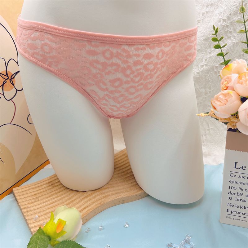 Women's Intimates Leopard Print Sexy Temptation Hollow Lace Women's Thong Ultra Thin Briefs Comfortable Hip Lift_voghion.com