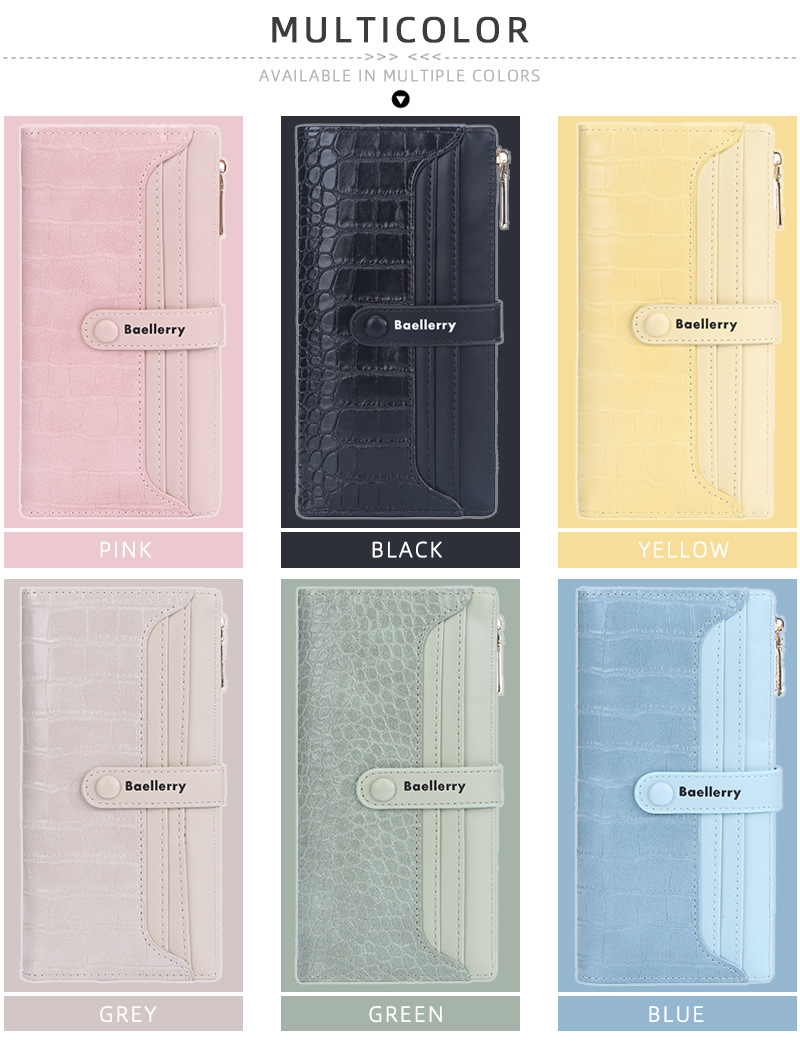 Baellerry New Women's Long Wallet Stone Pattern Multi-Card Clutch Zipper Card Holder Wholesale_voghion.com
