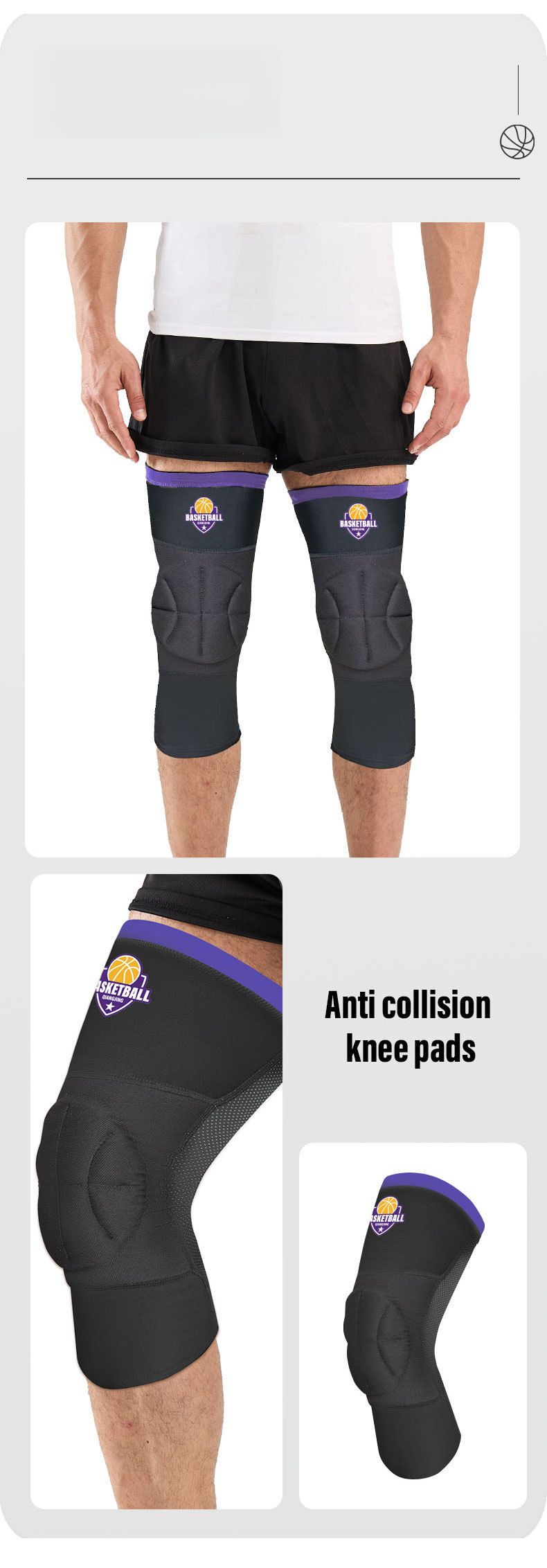 Manchons de compression anti-chute pour homme, équipement de sport, de basket-ball, d'entraînement, de fitness, respirants et anti-collision_voghion.com