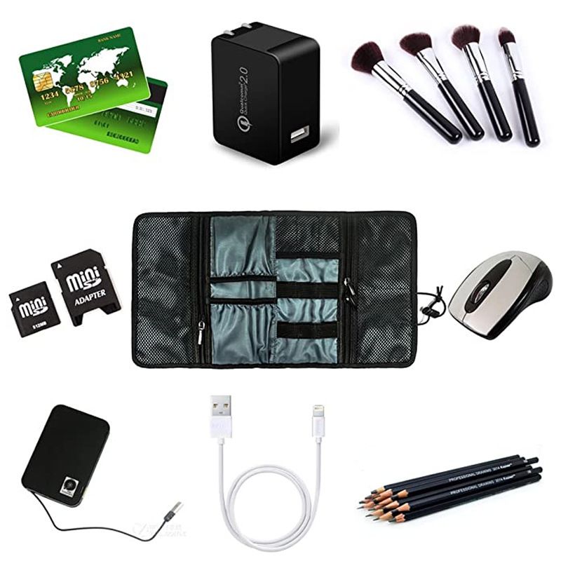 Digital Electronic Product Accessories Storage Bag Multi Function Oxford Cloth Data Cable Folding Handbag Headphone Storage Bag_voghion.com