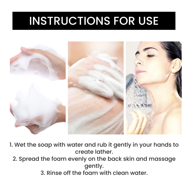Mud Beautiful Carbon Back Soap Whitens the Body, Cleanses the Skin, Decreases Black Spots, Acne Marks, Exfoliates,_voghion.com