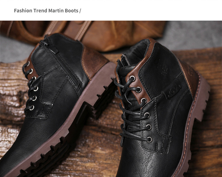 Zapatos de hombre, botas de talla grande, botas cortas con cremallera, zapatos de hombre, zapatos de caña alta, botas de trabajo para el desierto_voghion.com