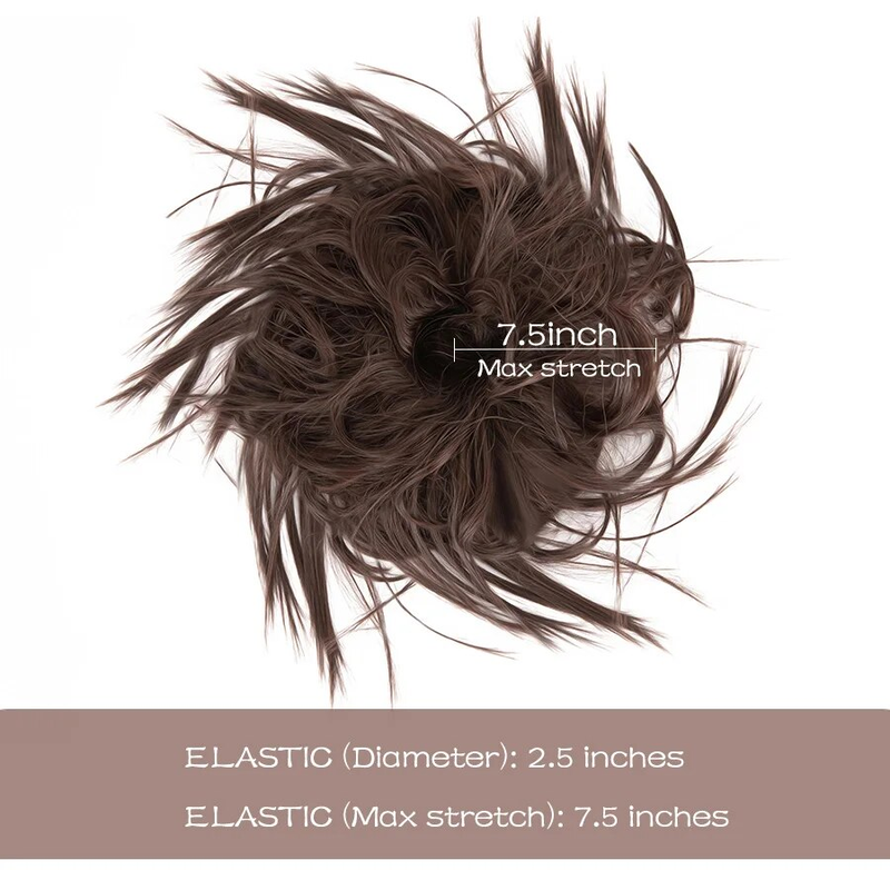 Alileader Elastico per capelli Elastico Ciambella Sintetico Coda corta riccia Estensioni Scrunchie disordinato Chignon Bun_voghion.com