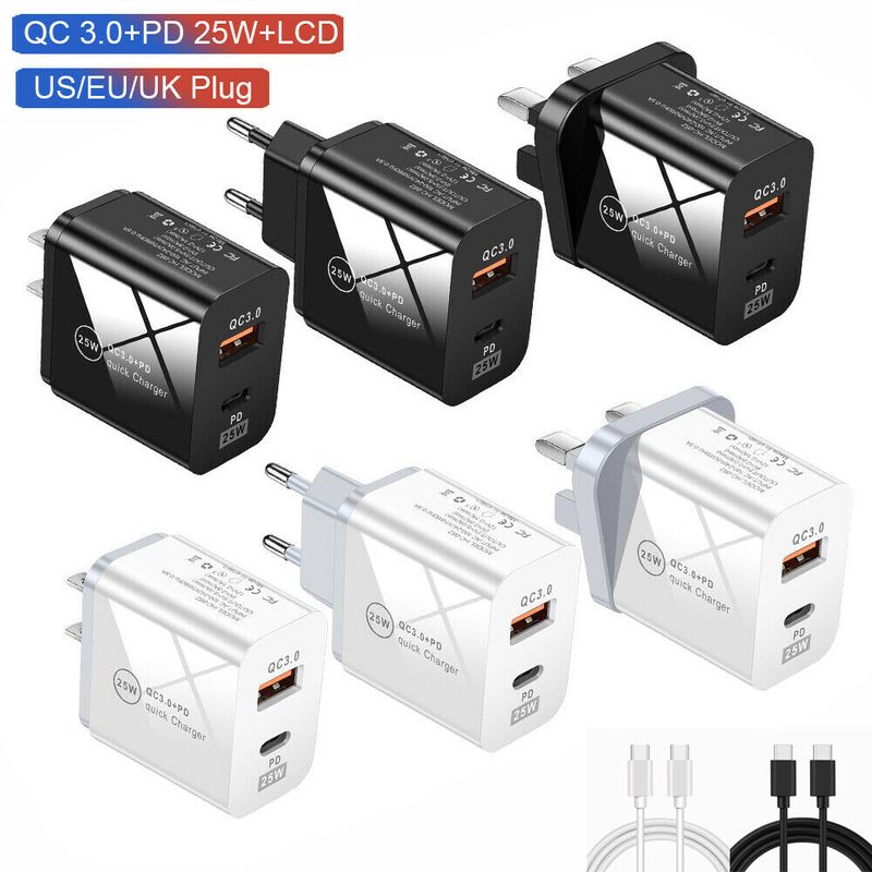 For Samsung S24 S23 S22 S21 FE Fast Wall Charger 25W USB Type-C PD Power Adapter_voghion.com
