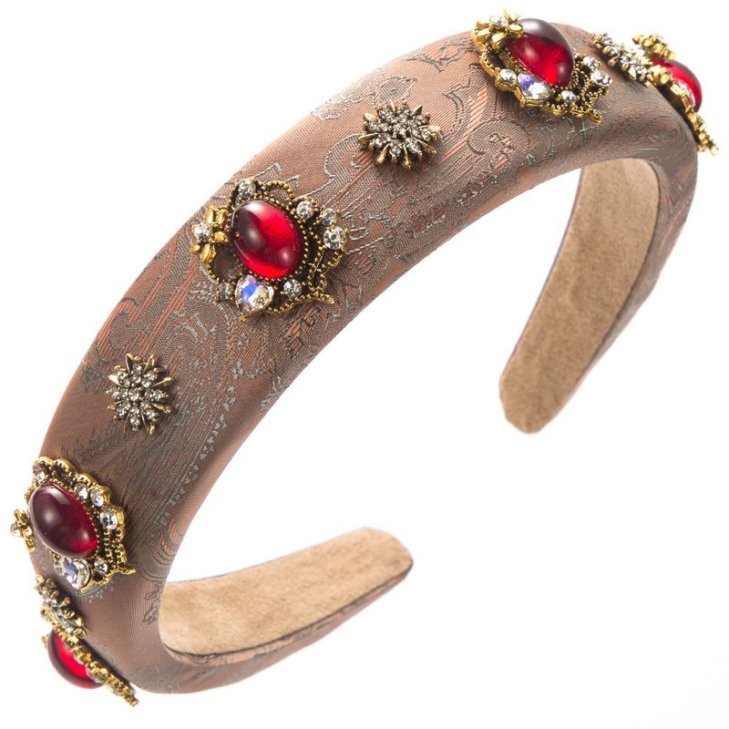 Neues Stirnband aus Satinstoff im Palaststil mit Diamanten, Perlen, Blumen und hochwertigen Bankett-Haaraccessoires_voghion.com